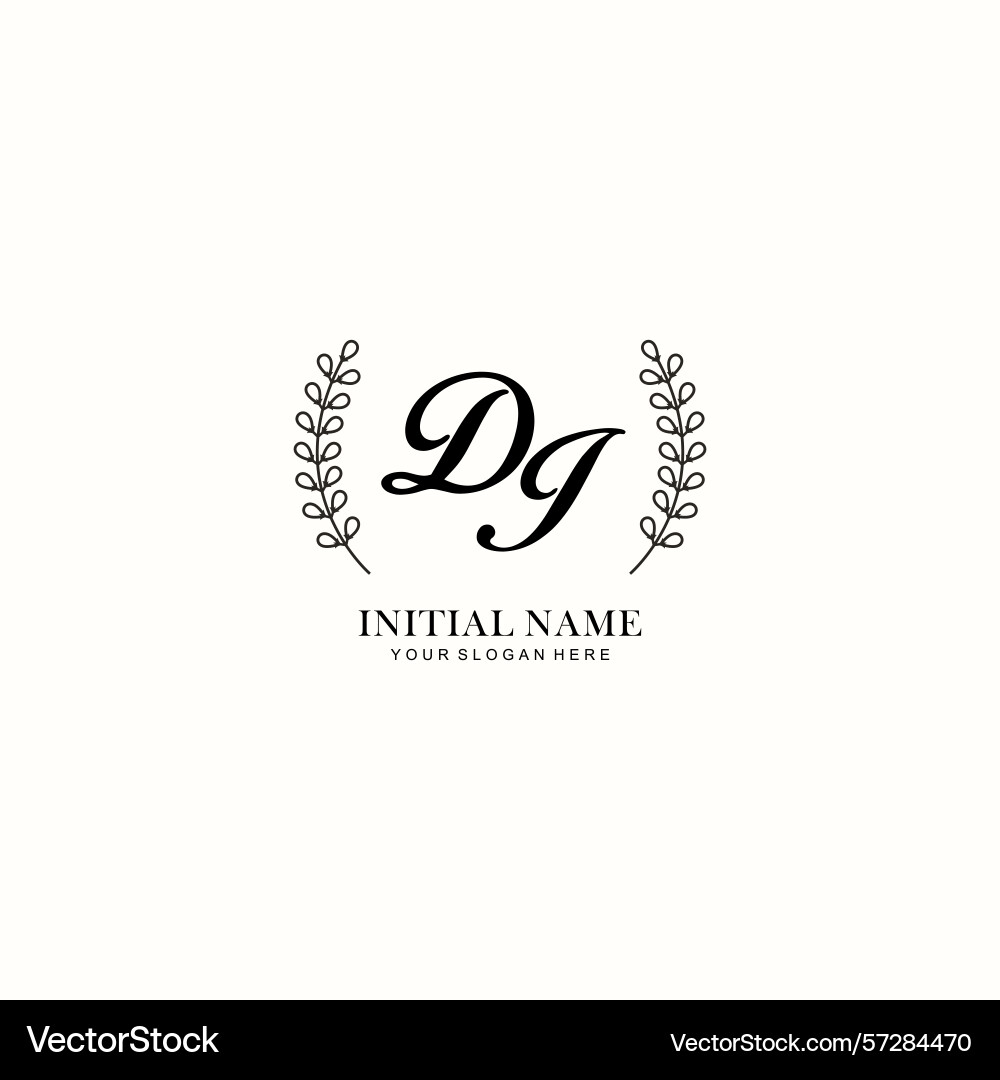 Di initial logo templates with botanical elements Vector Image