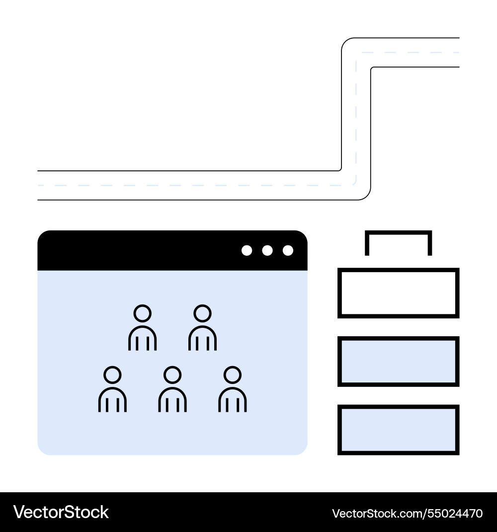 Digital collaboration and workflow structure Digital collaboration and workflow structure vector image