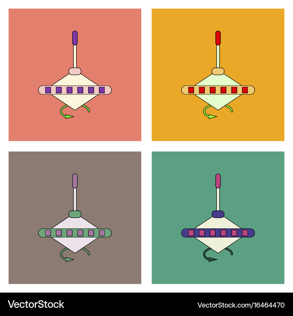 Flat icon design collection rotating whirligig Vector Image