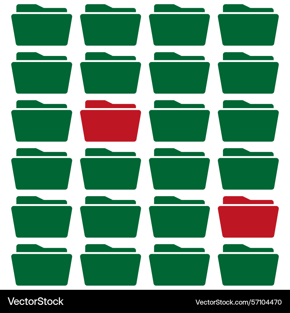 Folder icon set file structure green document Folder icon set file structure green document vector image