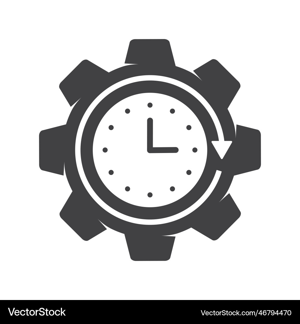 Gear of progress with timer icon isolated Gear of progress with timer icon isolated vector image