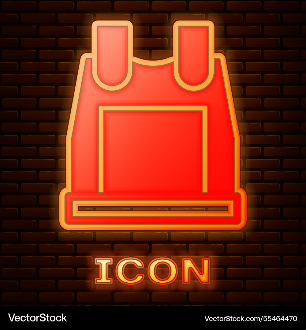 Glowing neon bulletproof vest for protection from Vector Image