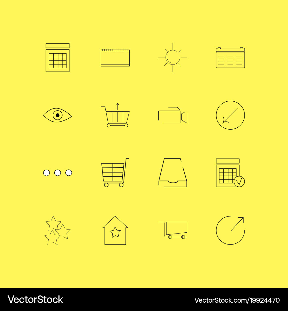 Interface linear icon set simple outline icons vector image