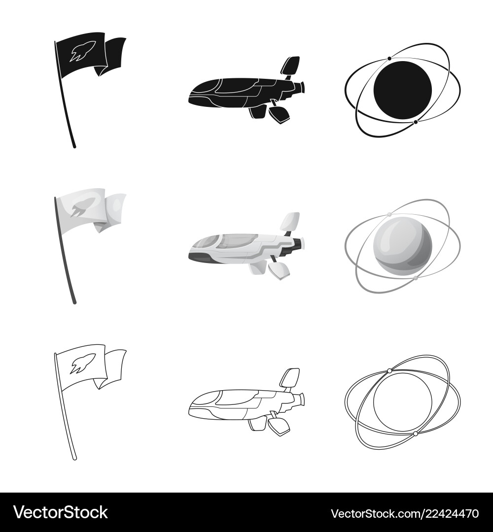 Isolated object of mars and space icon set Isolated object of mars and space icon set Vector Image