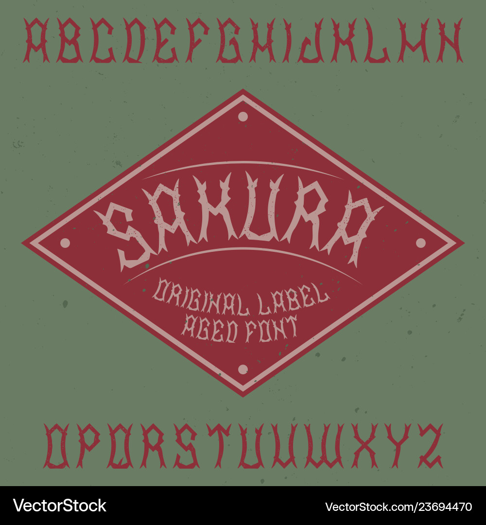 Label font named sakura Label font named sakura vector image