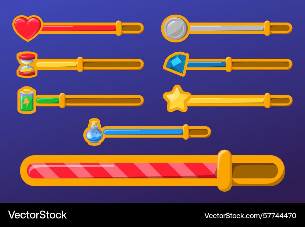 Mobile game design element set Mobile game design element set vector image