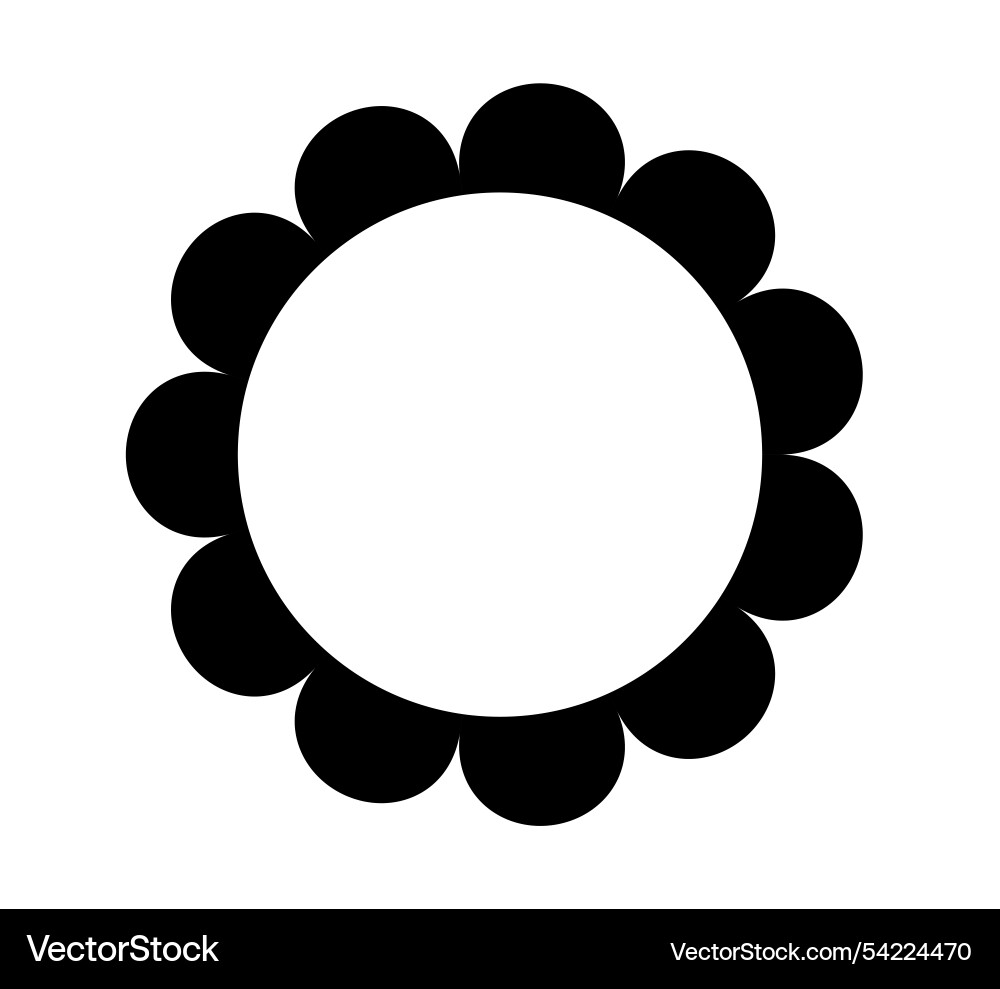 Scalloped edge circle frame simple round Scalloped edge circle frame simple round Vector Image