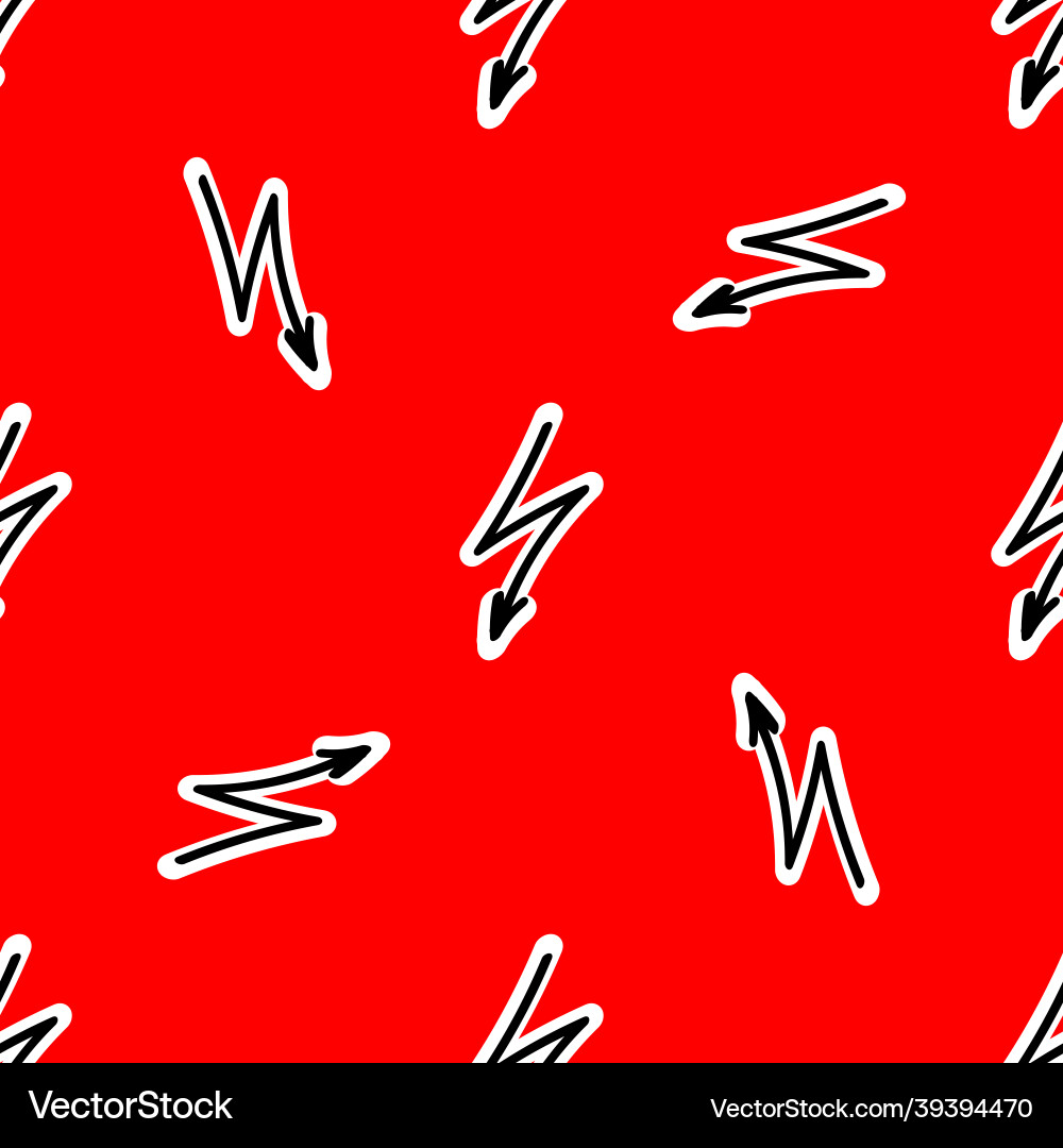 Seamless pattern with lightning on a red backdrop Vector Image