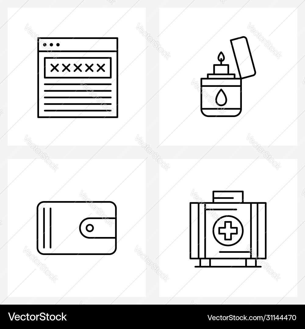 Set 4 ui icons and symbols for list purse Vector Image