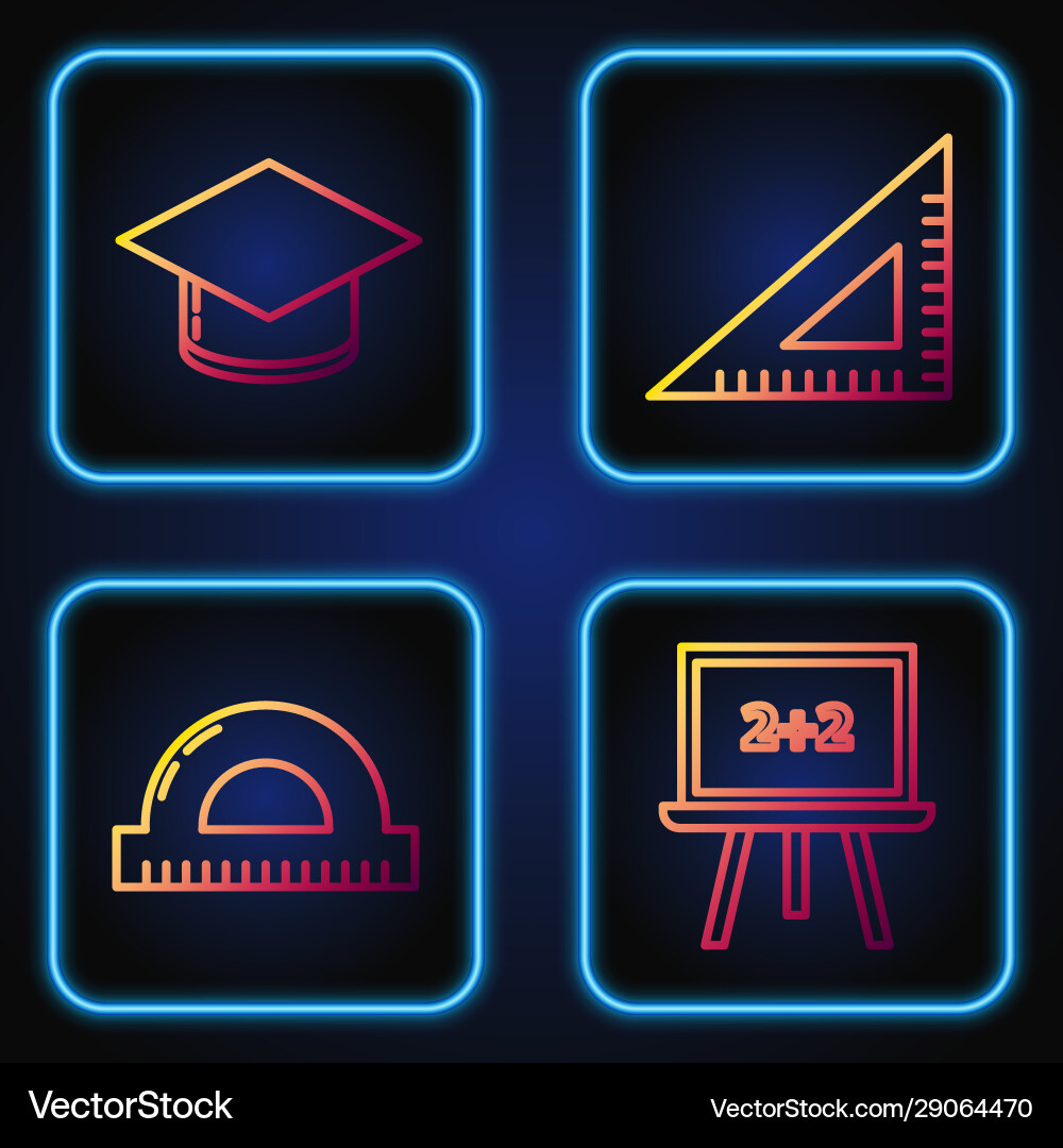 Set line chalkboard protractor grid for measuring Set line chalkboard protractor grid for measuring vector image