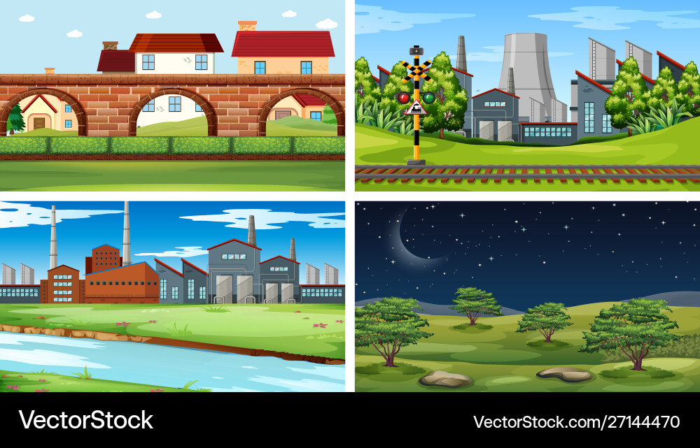 Set scenes in nature setting Vector Image