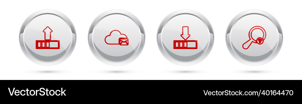 Setzen Sie Zeilenlade Cloud-Mail-Server und unbekannt Setzen Sie Zeilenlade Cloud-Mail-Server und unbekannt vektorbild