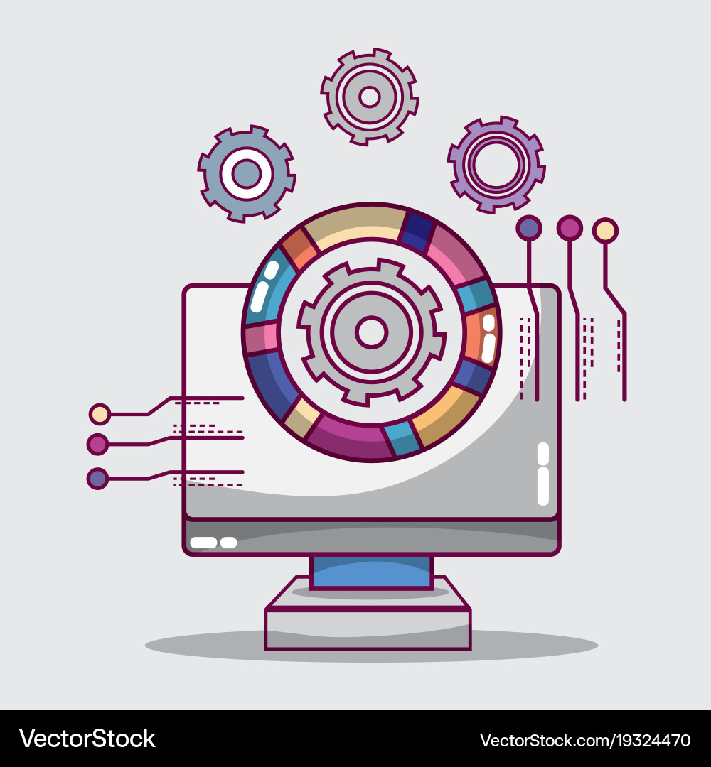 Technology data center server connection Vector Image