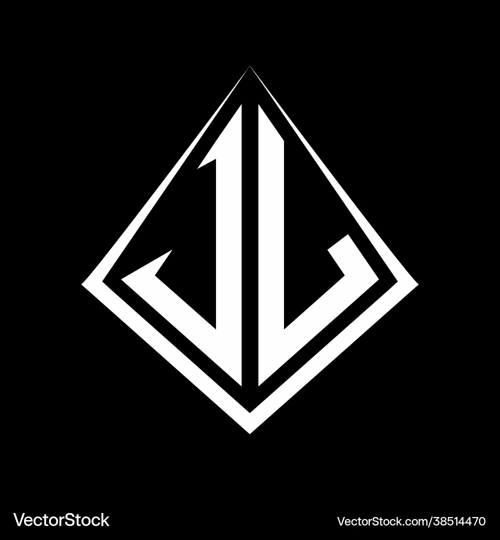 Vl logo letters monogram with prisma shape design Vector Image