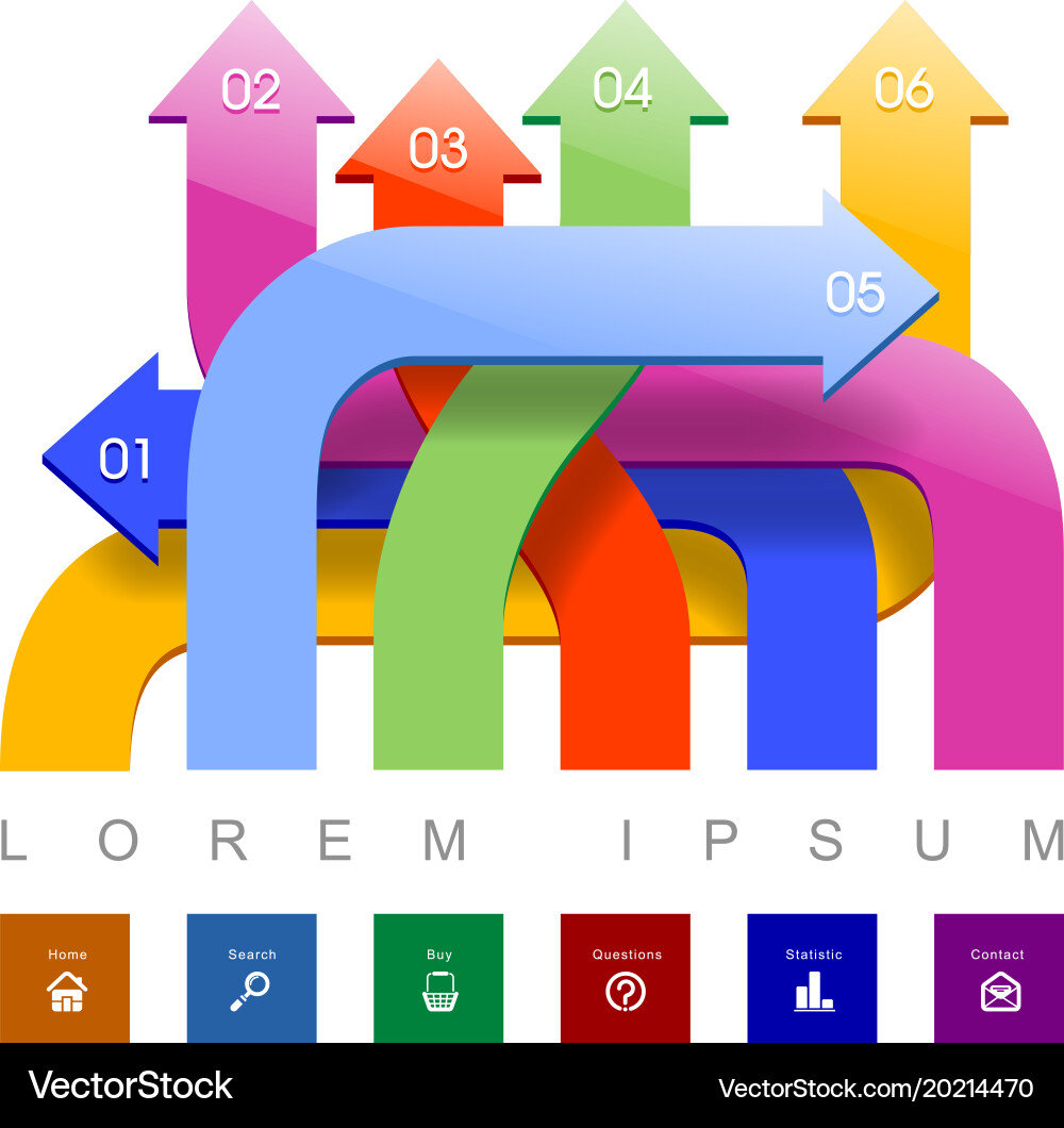 Web template with arrows in different directions vector image
