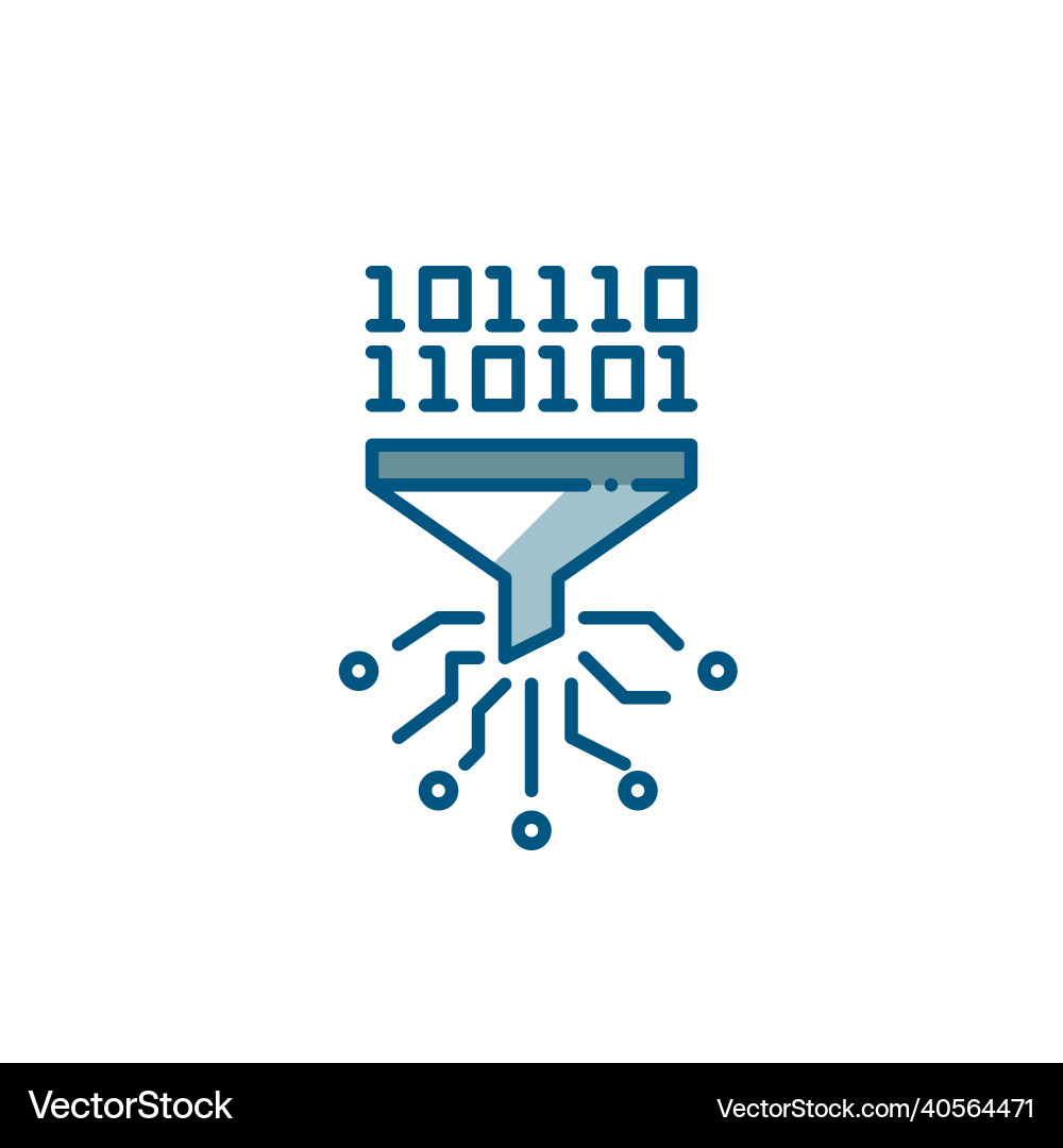 Big data going through a filter information Big data going through a filter information vector image