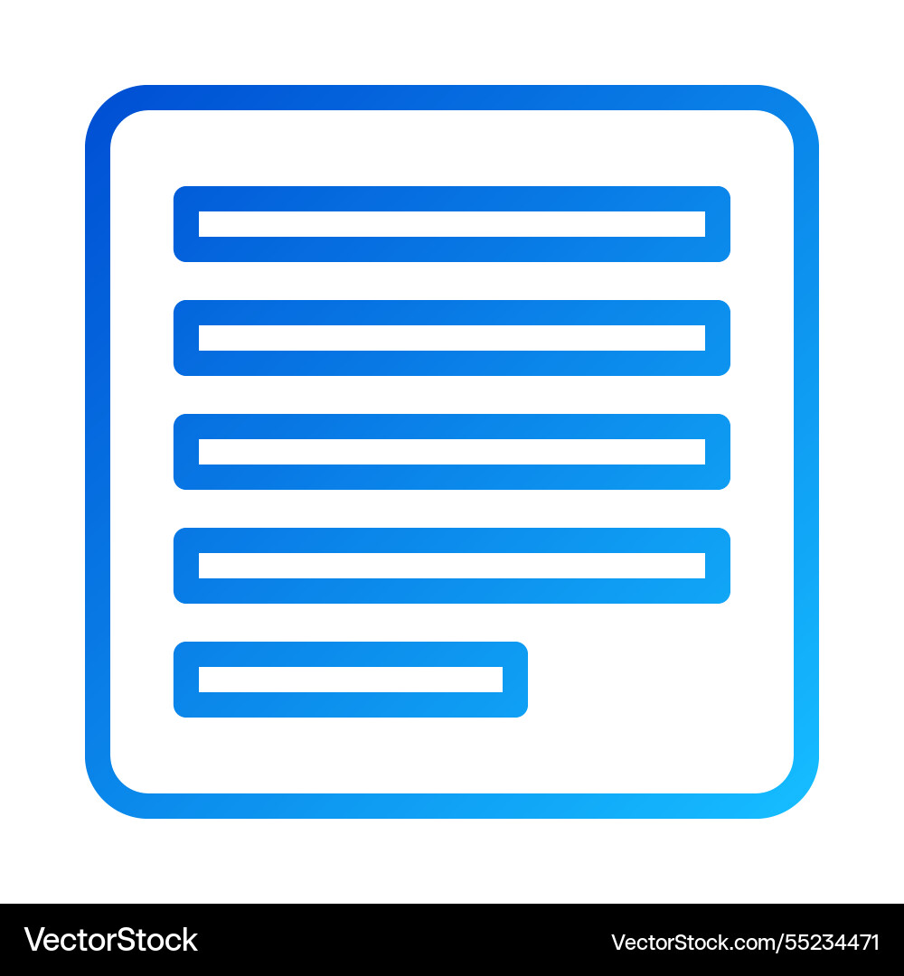Blue gradient document icon with horizontal lines vector image