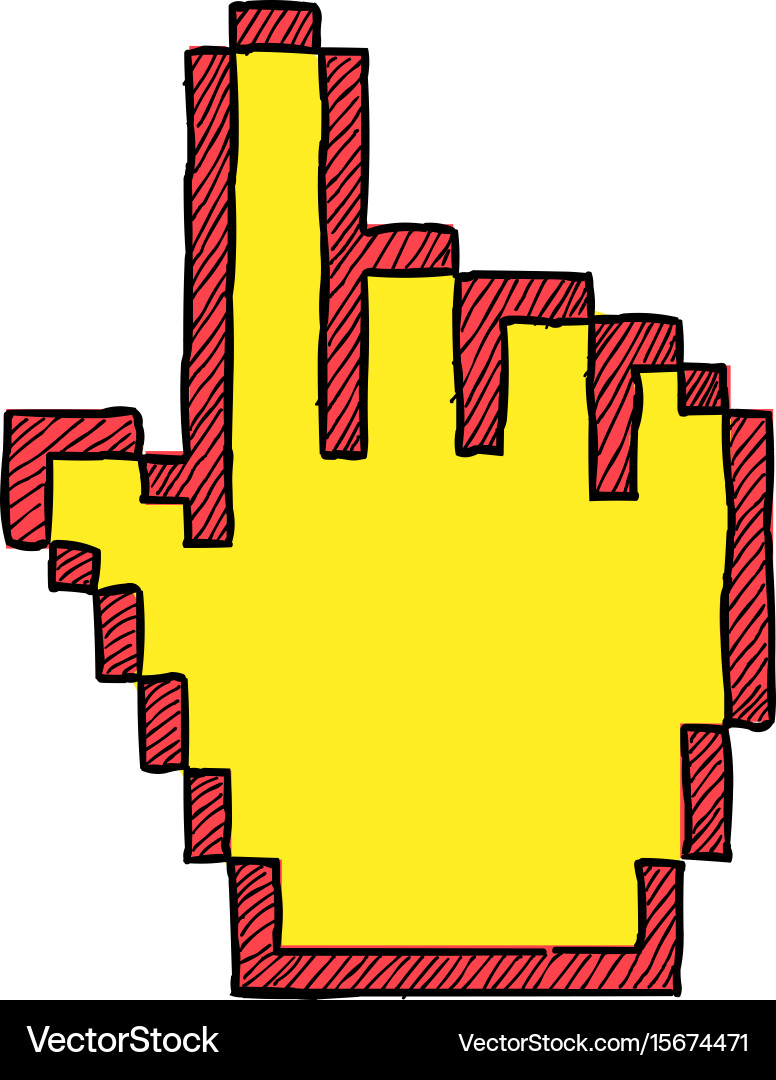 Cartoon image of hand cursor icon pointer symbol vector image