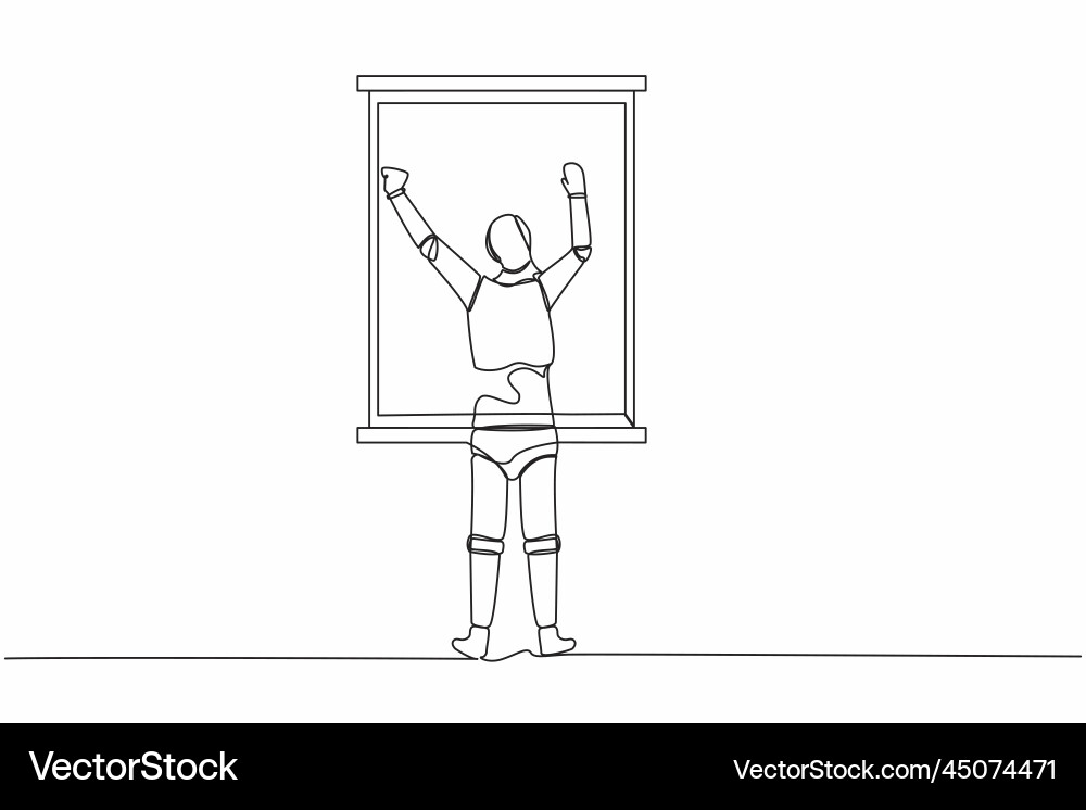 Continuous one line drawing back view relaxed Continuous one line drawing back view relaxed Vector Image