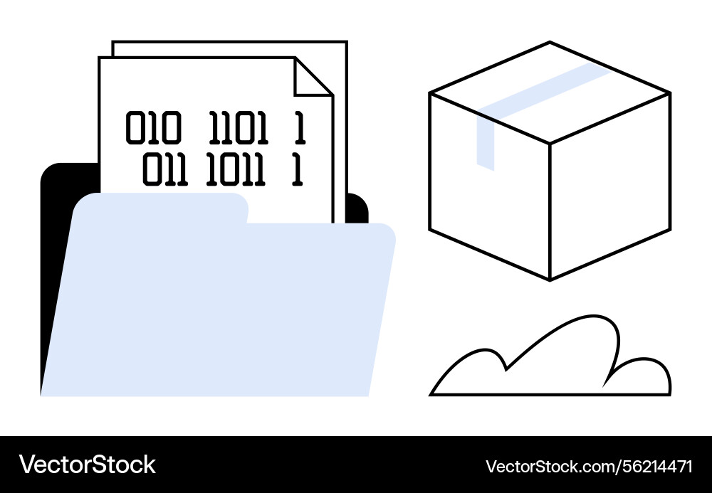 Data storage and transfer concept with file folder Data storage and transfer concept with file folder vector image