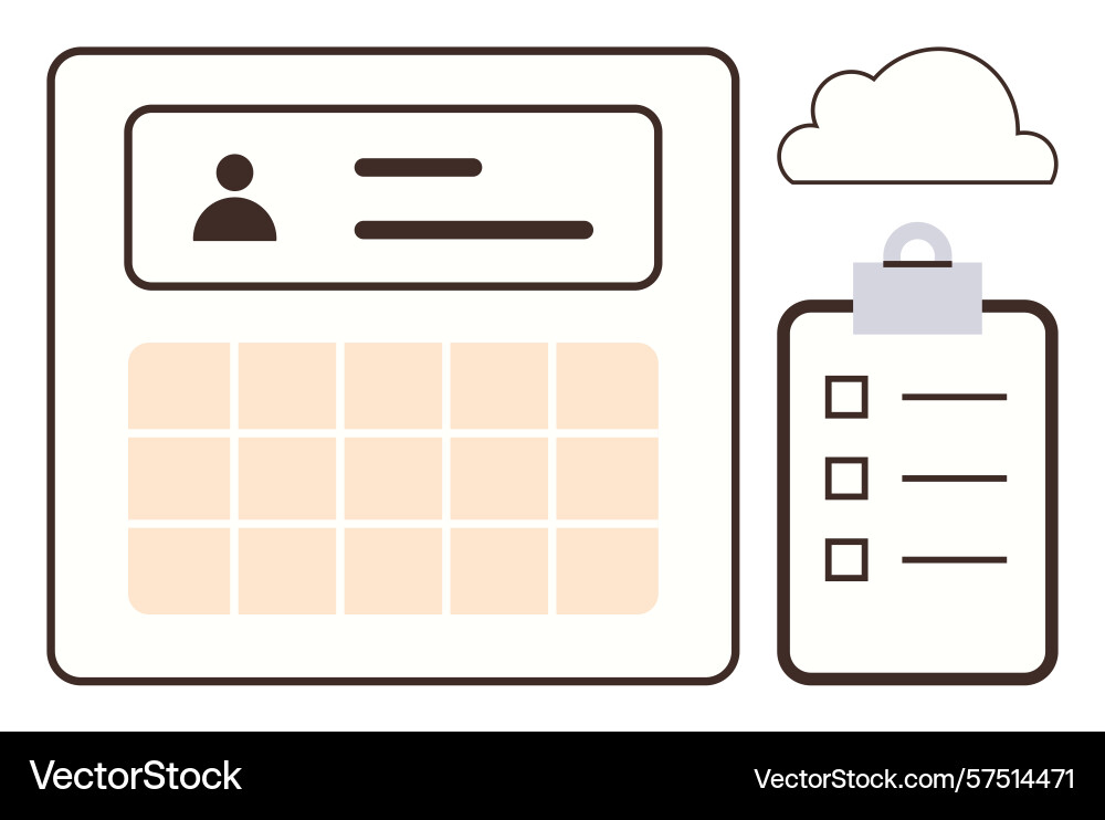 Digital dashboard with user profile checklist Digital dashboard with user profile checklist vector image