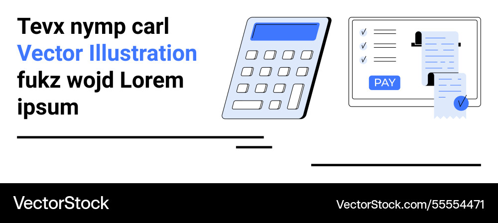 Digital payment and calculation concept featuring Digital payment and calculation concept featuring vector image