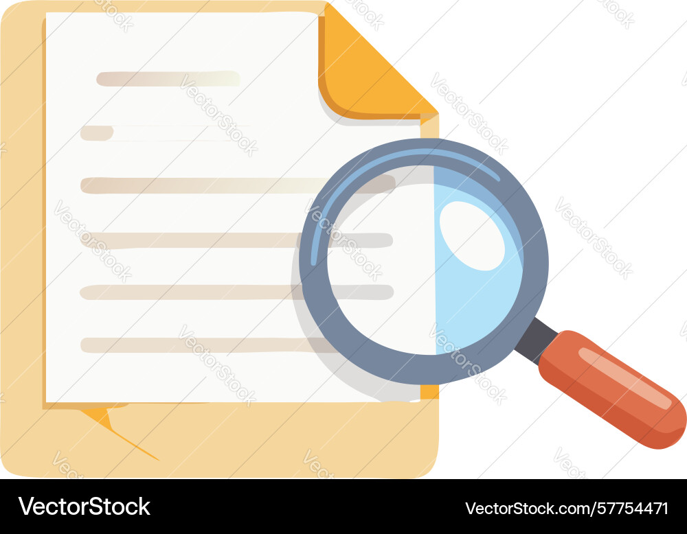Document search or content review icon design vector image