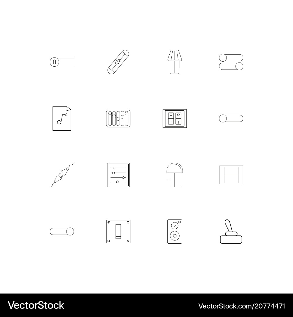 Electrical linear thin icons set outlined simple Vector Image