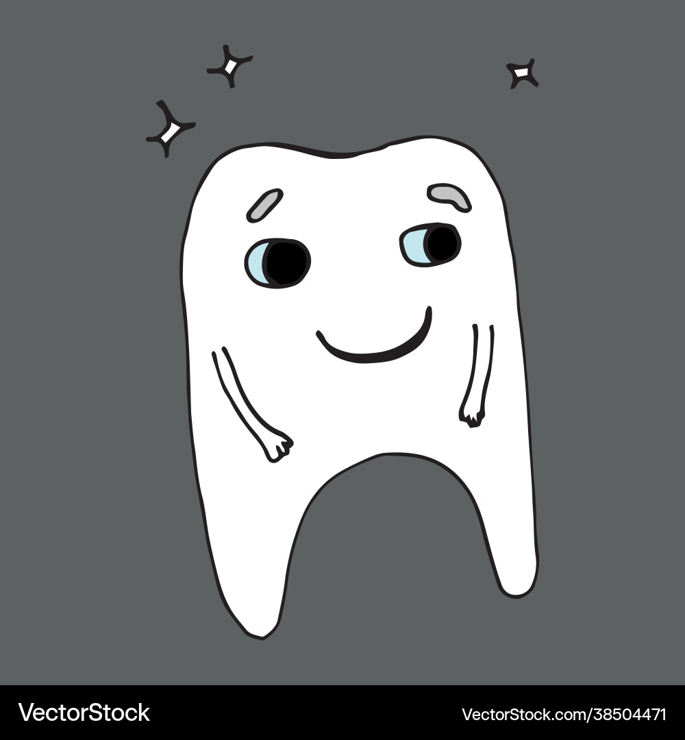 Funny tooth character with caries and without Funny tooth character with caries and without vector image