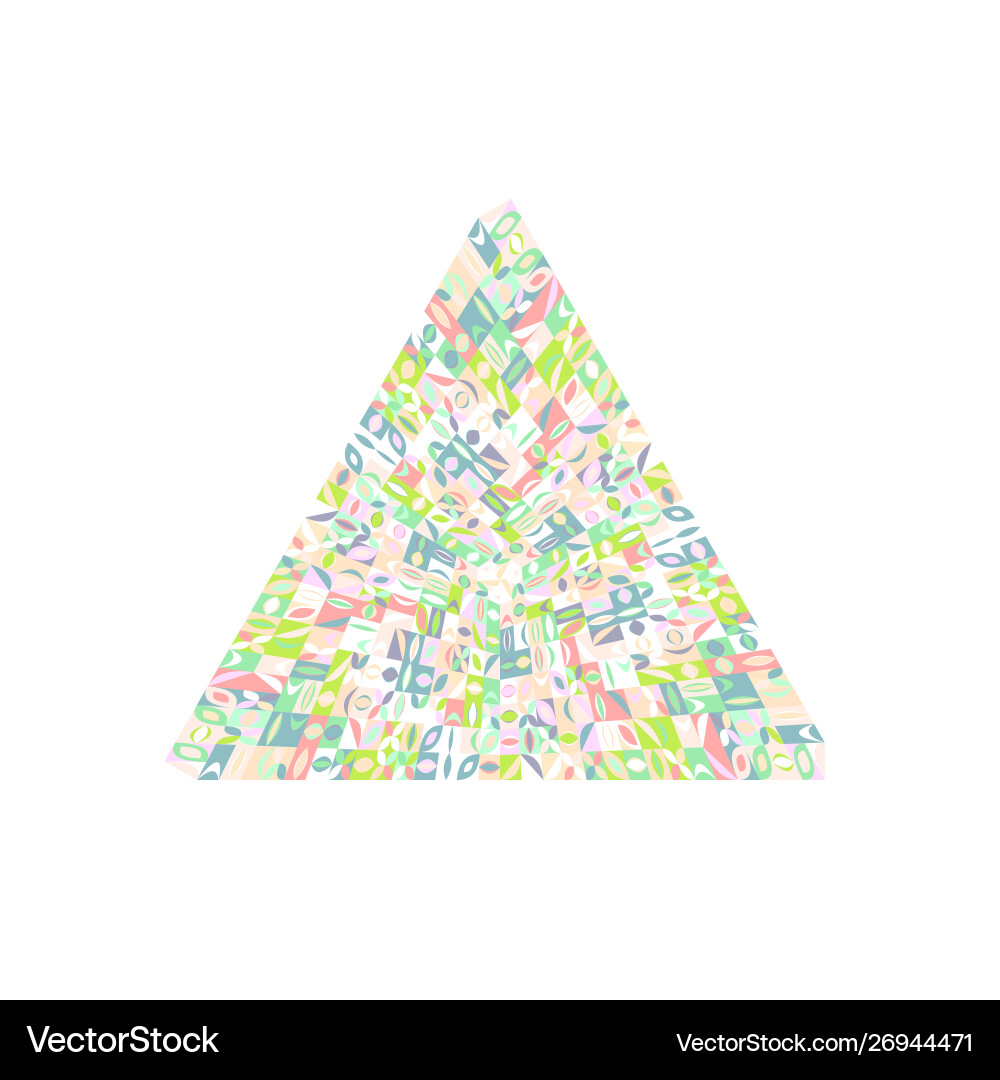 Isolated mosaic triangle symbol - abstract element vector image