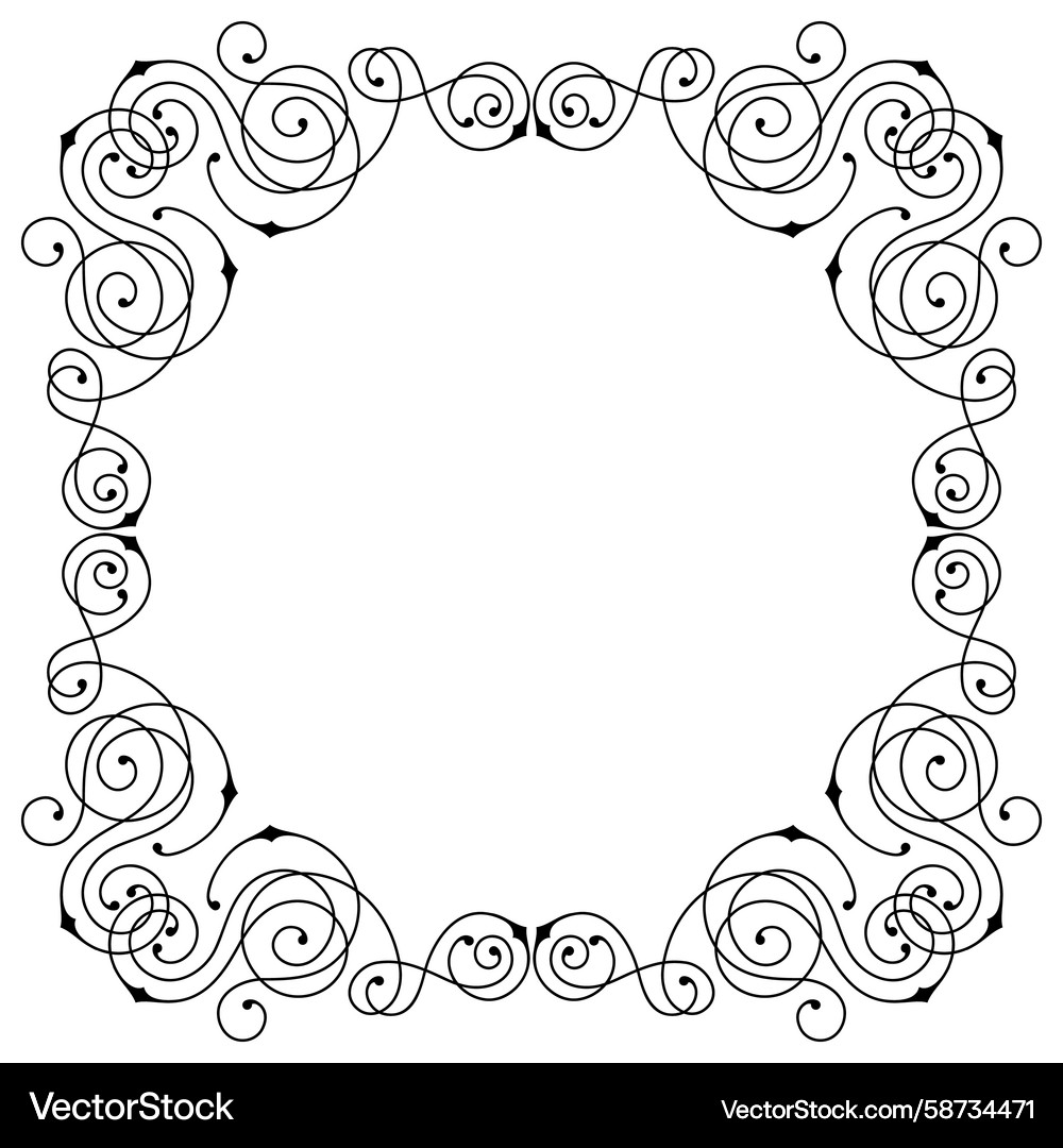 Line curl frame modern decorative linear Vector Image