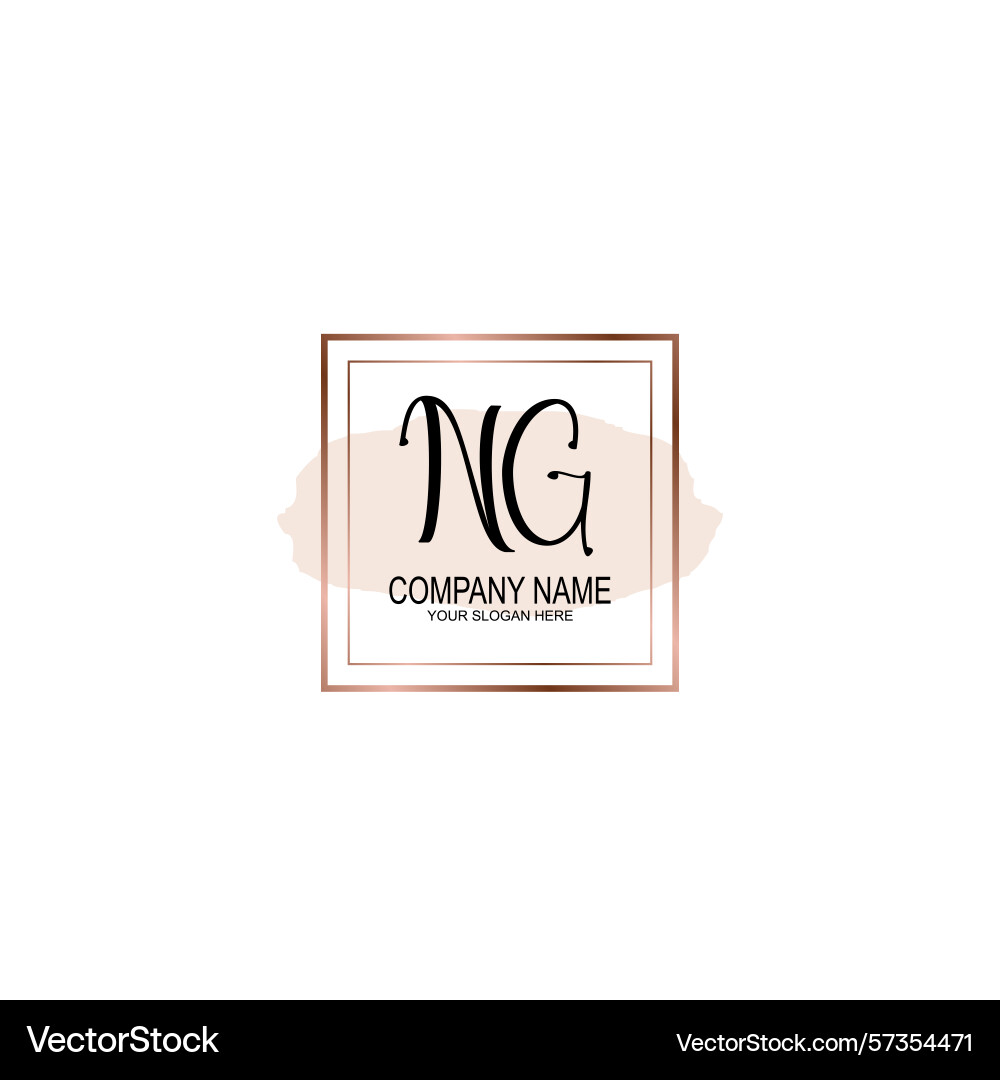 Minimalist handwritten ng initial logos with soft Vector Image