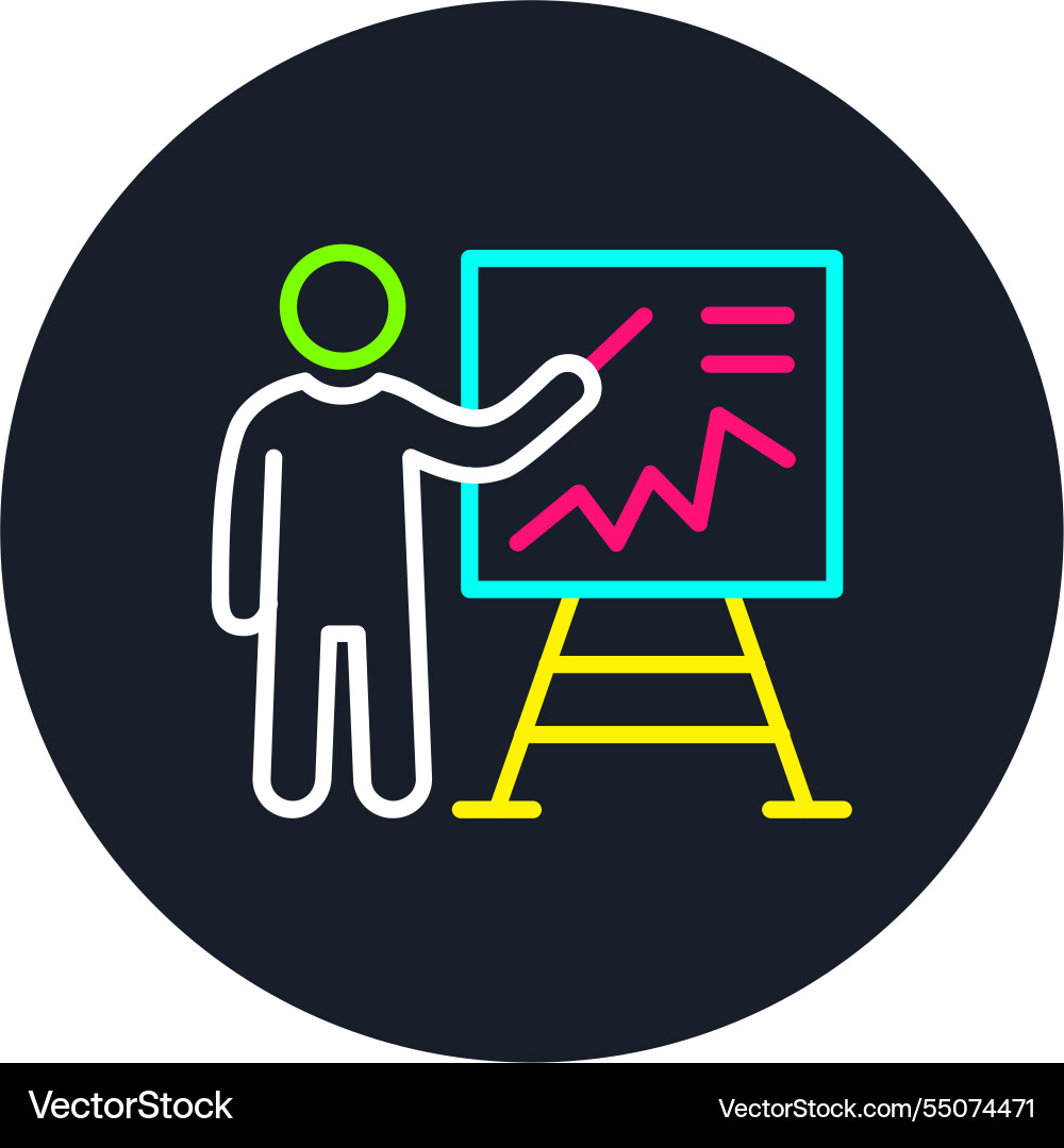 Presentation line multi color icon vector image