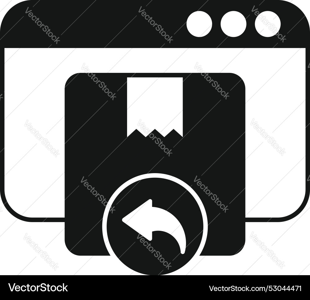 Return parcel online web site icon simple style Return parcel online web site icon simple style vector image