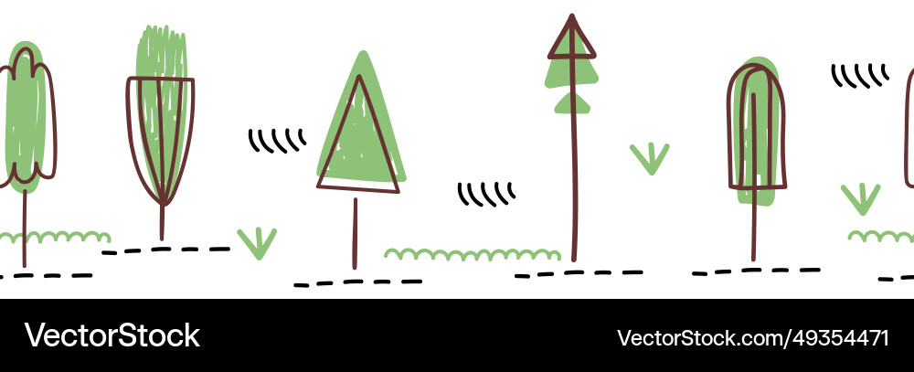 Seamless border with trees Seamless border with trees vector image