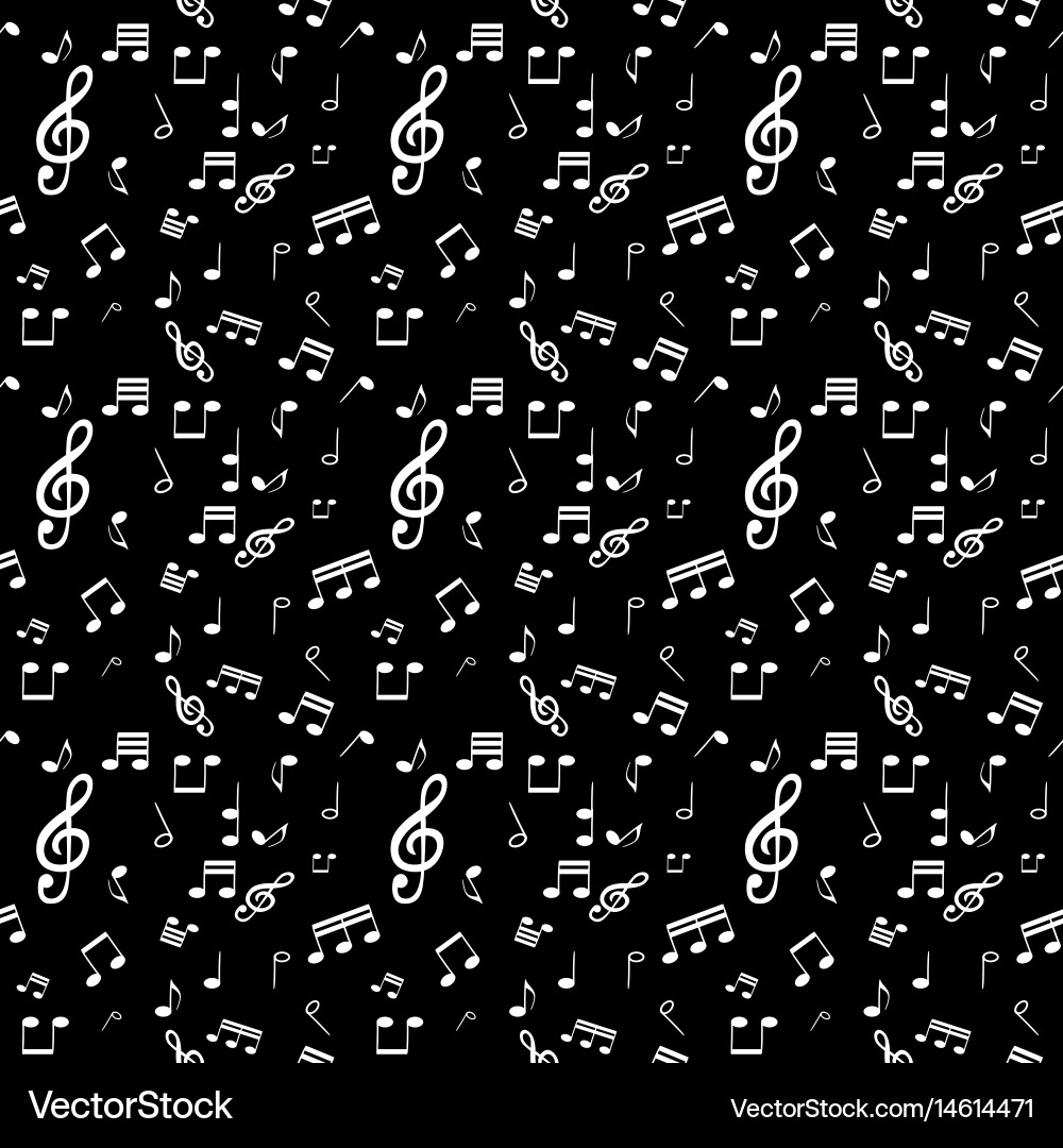 Seamless pattern from set of musical notes Vector Image
