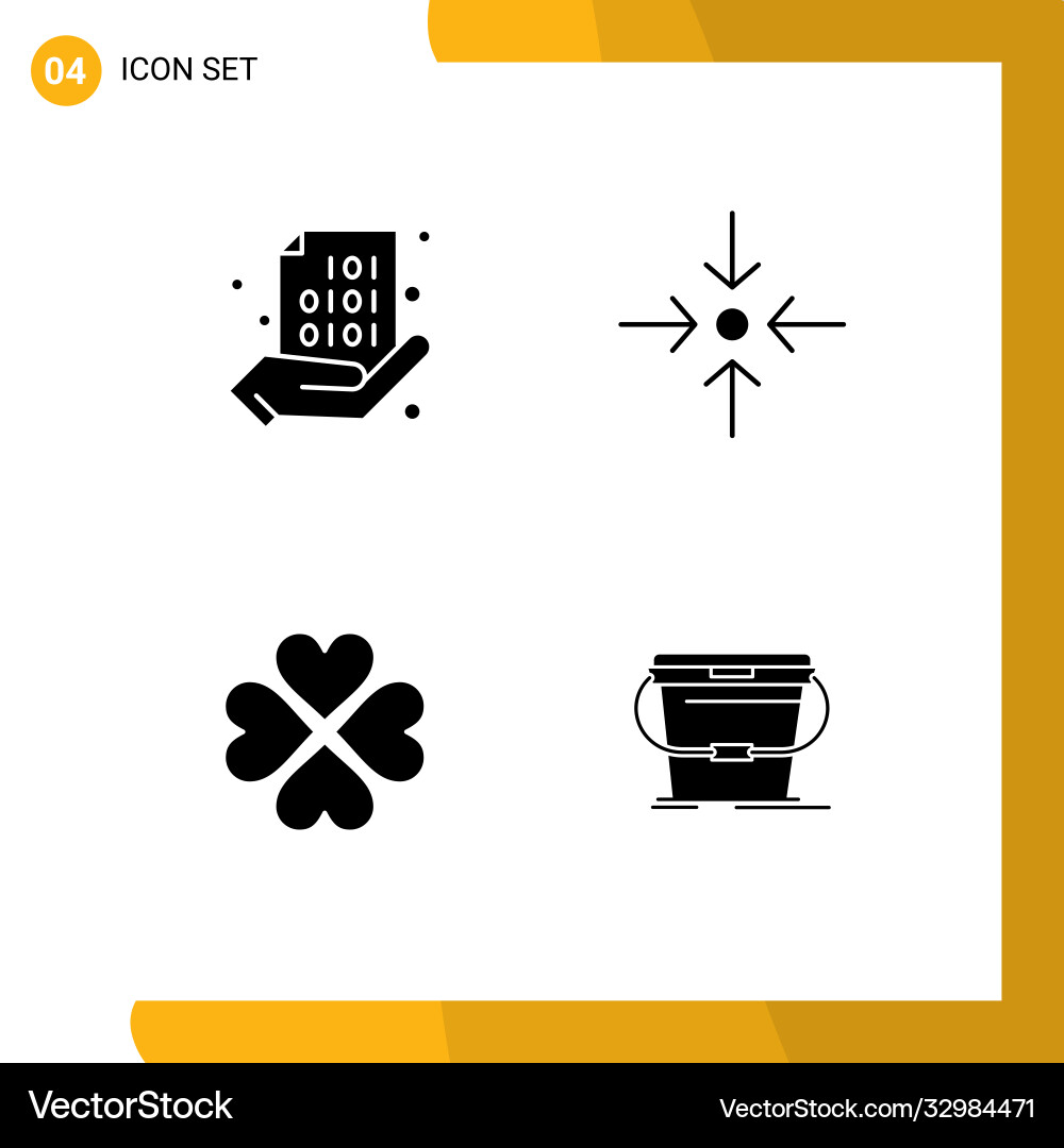 Set 4 modern ui icons symbols signs for code vector image