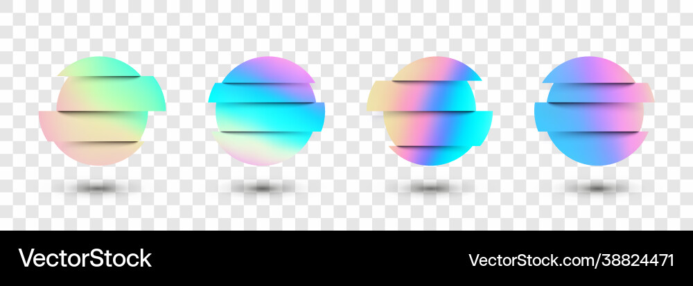 Set deformed gradient circles in glitch style Set deformed gradient circles in glitch style vector image