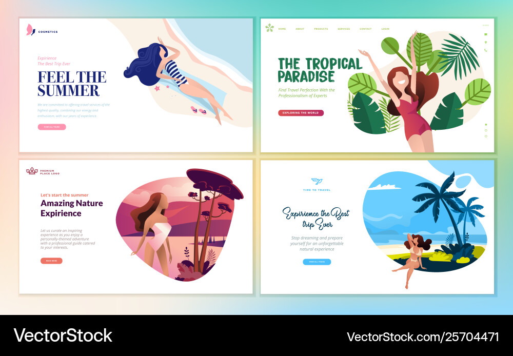 Set flat design web page templates Set flat design web page templates vector image