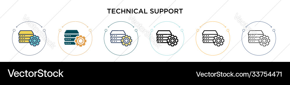 Technical support icon in filled thin line vector image