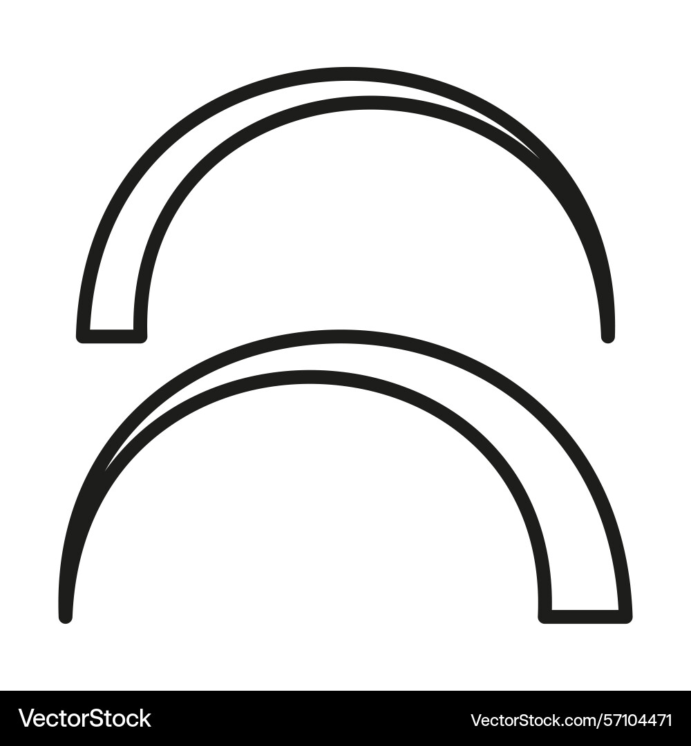 Thin arc icon outline curve shape abstract Thin arc icon outline curve shape abstract vector image