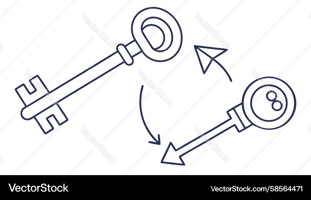 Unlock Loop Key Icons Vector Image