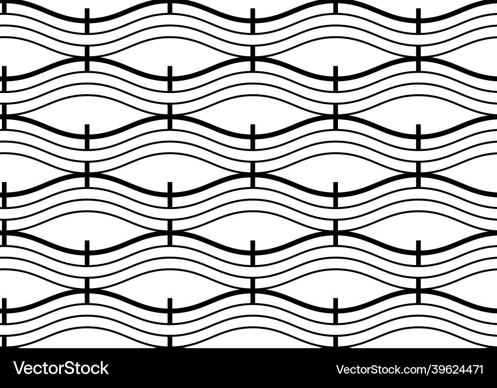 Variation of wave pattern in decorative style vector image