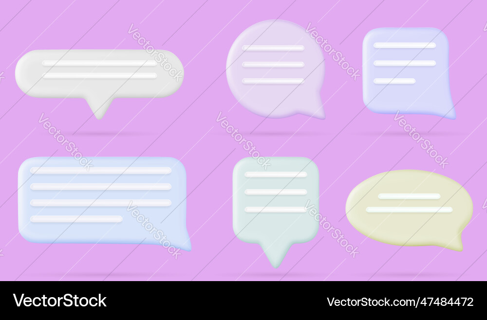 3d chat speech for message box or comment 3d chat speech for message box or comment vector image