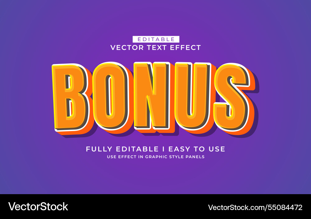 3d editable text effect typography style template vector image