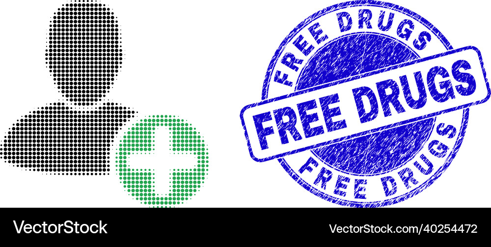 Add user in halftone dot style with blue distress Add user in halftone dot style with blue distress vector image