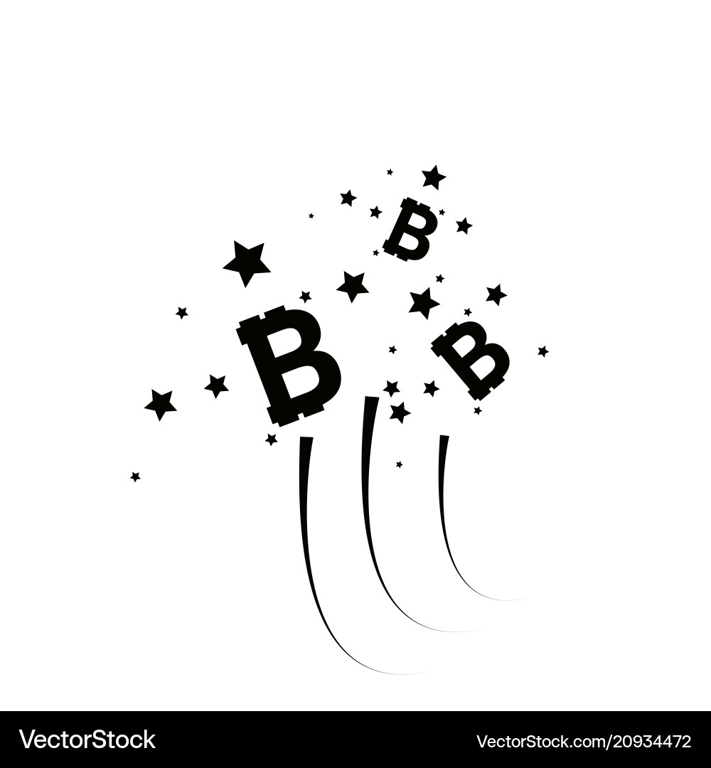Bitcoin coin with fast speed firework abstract Bitcoin coin with fast speed firework abstract vector image