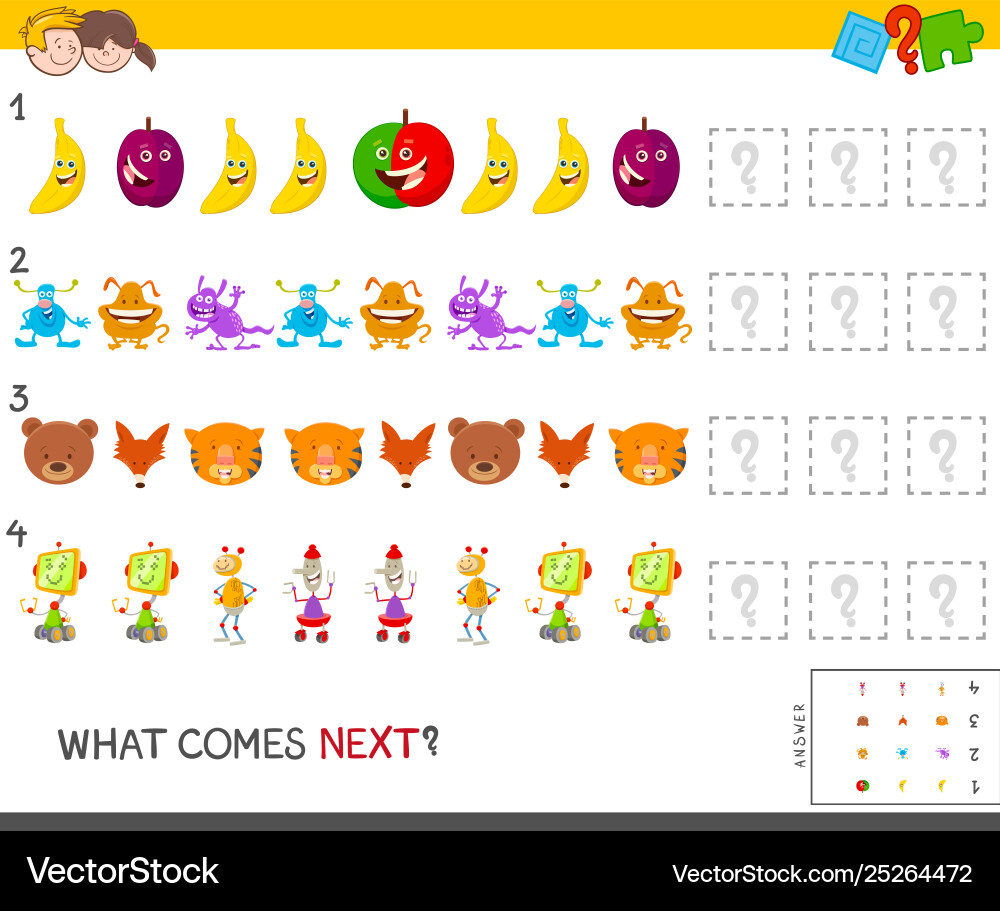 Educational pattern game for children Royalty Free Vector