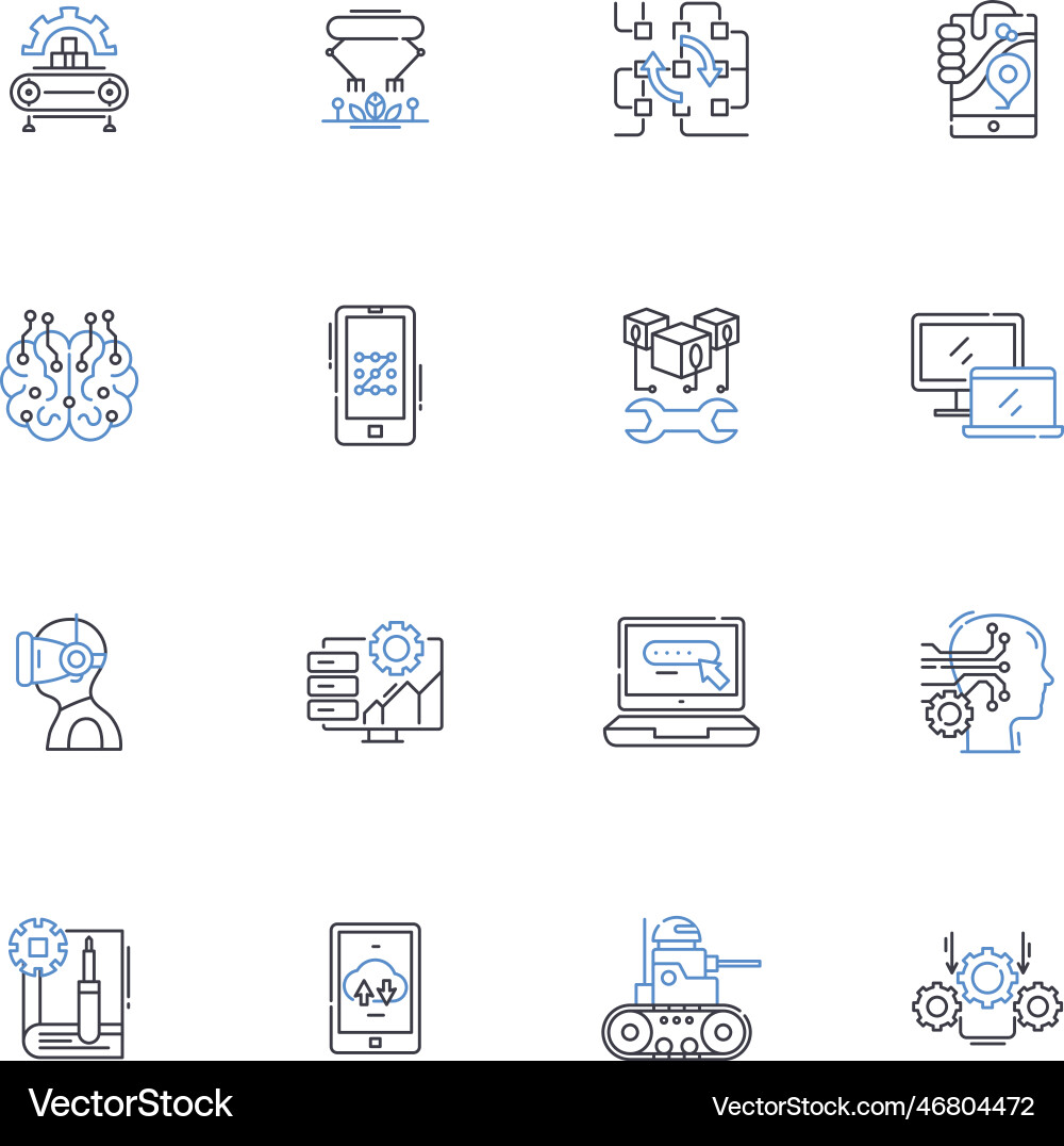 Enhancement line icons collection amplify Enhancement line icons collection amplify vector image