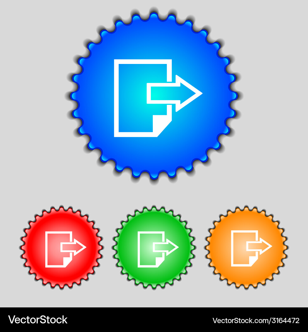 Export file icon document symbol set vector image